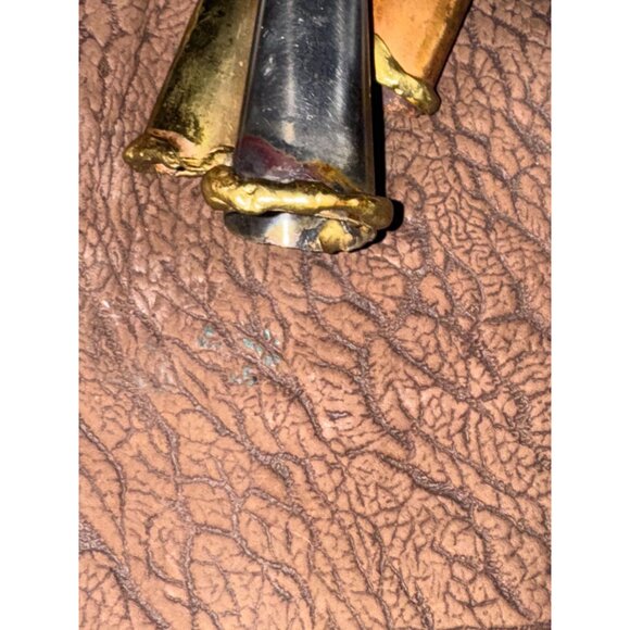 Vintage Carvalhus Brutalist Purse Handbag Leather, Metal and Stone Brazil - Picture 5 of 10